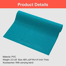 Load image into Gallery viewer, Primasole Yoga Mat with Carry Strap for Yoga Pilates Fitness and Floor Workout at Home and Gym 1/3 thick (Jango Green Color) PSS91NH011A
