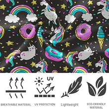 Load image into Gallery viewer, visesunny High Waist Yoga Pants with Pockets Unicorn Rainbow Ice Cream Donut Black Pattern Buttery Soft Tummy Control Running Workout Pants 4 Way Stretch Pocket Leggings