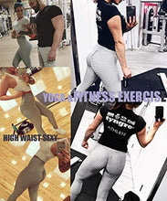 Load image into Gallery viewer, AIMILIA Butt Lifting Anti Cellulite Leggings for Women High Waisted Yoga Pants Workout Tummy Control Sport Tights Gray