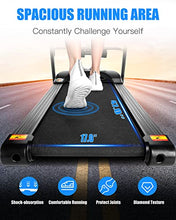 Load image into Gallery viewer, SYTIRY Treadmill with 10&quot; Touchscreen and WiFi Connection, 3D Virtual Sports Scene, 3.25hp Foldable Treadmill, Cardio Exercise Runing Machine for Walking and Running Workout (Carbon Black)
