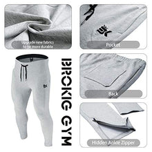Load image into Gallery viewer, BROKIG Mens Zip Joggers Pants - Casual Gym Fitness Trousers Comfortable Tracksuit Slim Fit Bottoms Sweatpants with Pockets (Heather Grey)