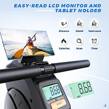Load image into Gallery viewer, YOSUDA Magnetic Rowing Machine 350 LB Weight Capacity - Foldable Rower for Home Use with LCD Monitor, Tablet Holder and Comfortable Seat Cushion
