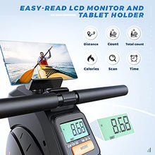 Load image into Gallery viewer, YOSUDA Magnetic Rowing Machine 350 LB Weight Capacity - Foldable Rower for Home Use with LCD Monitor, Tablet Holder and Comfortable Seat Cushion