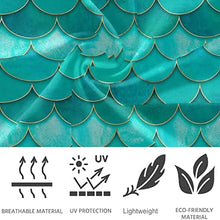 Load image into Gallery viewer, visesunny High Waist Yoga Pants with Pockets Pretty Blue Mermaid Scale Buttery Soft Tummy Control Running Workout Pants 4 Way Stretch Pocket Leggings
