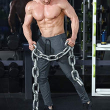 Load image into Gallery viewer, BROKIG Mens Zip Joggers Pants - Casual Gym Fitness Trousers Comfortable Tracksuit Slim Fit Bottoms Sweatpants with Pockets (Dark Grey)