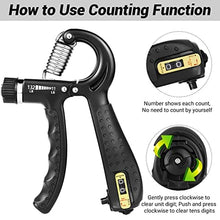 Load image into Gallery viewer, EPKAOZEY Grip Strength Trainer, 2 Pack Hand Grip Strengthener with Adjustable Resistance 11-132Lbs, Forearm strengthener, Non-Slip Hand Gripper for Muscle Building Hand Exercises for Athletes