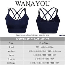 Load image into Gallery viewer, WANAYOU Cross Back Sport Bras 3 Pack Padded Strappy Criss Cross Yoga Bras for Workout Fitness Low Impact (3 Pack(Black+White+Pink), Medium)
