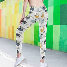 Load image into Gallery viewer, visesunny High Waist Yoga Pants with Pockets Funny Sloth on Rainbow Buttery Soft Tummy Control Running Workout Pants 4 Way Stretch Pocket Leggings