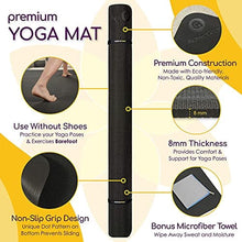 Load image into Gallery viewer, Large Yoga Mat 7'x5'x8mm Extra Thick, Durable, Eco-Friendly, Non-Slip & Odorless Barefoot Exercise and Premium Fitness Home Gym Flooring Mat by ActiveGear - Black