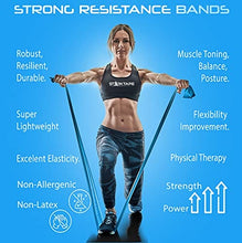 Load image into Gallery viewer, Resistance Bands Set. 5 Pack Non-Latex Physical Therapy, Professional Elastic Band. Perfect for Home Exercise, Workout, Strength Training, Yoga, Pilates, Rehab or Gym Leg Upper, Lower Body