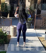 Load image into Gallery viewer, FITTOO Women's High Waist Textured Yoga Pants Tummy Control Scrunched Booty Capri Leggings Workout Running Butt Lift Textured Tights Navy