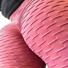 Load image into Gallery viewer, FITTOO Women's High Waist Yoga Pants Tummy Control Scrunched Booty Capri Leggings Workout Running Butt Lift Textured Tights Pink