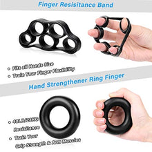Load image into Gallery viewer, ALMAH Hand Grip Strengthener kit(5 Pack),Grip Strength Trainer,Forearm Workout Trainer Adjustable Hand Grip Exercise,Finger Strength Exerciser, Finger Stretcher, Grip Ring & Stress Relief Ball with Carry Bag