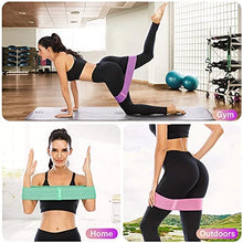 Load image into Gallery viewer, ihuan Resistance Bands for Legs and Butt, 3 Levels Exercise Band, Anti-Slip & Roll Elastic Workout Booty Bands for Women Squat Glute Hip Training