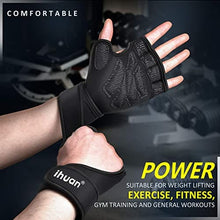 Load image into Gallery viewer, ihuan Weight Lifting Gym Workout Gloves with Wrist Wrap Support for Men & Women, Full Palm Protection, for Weightlifting, Training, Fitness, Exercise, Pull ups