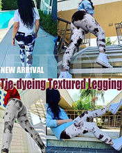 Load image into Gallery viewer, FITTOO Women's High Waisted Textured Honeycomb Ruched Butt Scrunched Booty Leggings Workout Running Lift Textured Tights Dyed Black