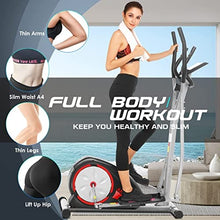 Load image into Gallery viewer, ANCHEER Elliptical Machine, Cross Trainer with Pulse Rate Grips and LCD Monitor, 8 Resistance Levels Smooth Quiet Driven for Home Gym Office Workout 350LBS Weight Limit