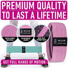 Load image into Gallery viewer, Vergali Fabric Booty Bands for Women Butt and Legs. Set of 4 Non Slip Cloth Resistance Working Out Band for Glute, Thigh, Squat with Workout Resistant Fitness Training Guide to Exercise at Home or Gym