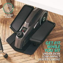 Load image into Gallery viewer, Bluefin Fitness Curv Mini | Seated Under Desk Elliptical Trainer | Pedal Exerciser Machine | Adjustable Resistance | Quiet Flywheel Motor | LCD Screen | Bluetooth | FitShow App Compatible - The Home Fitness Corp