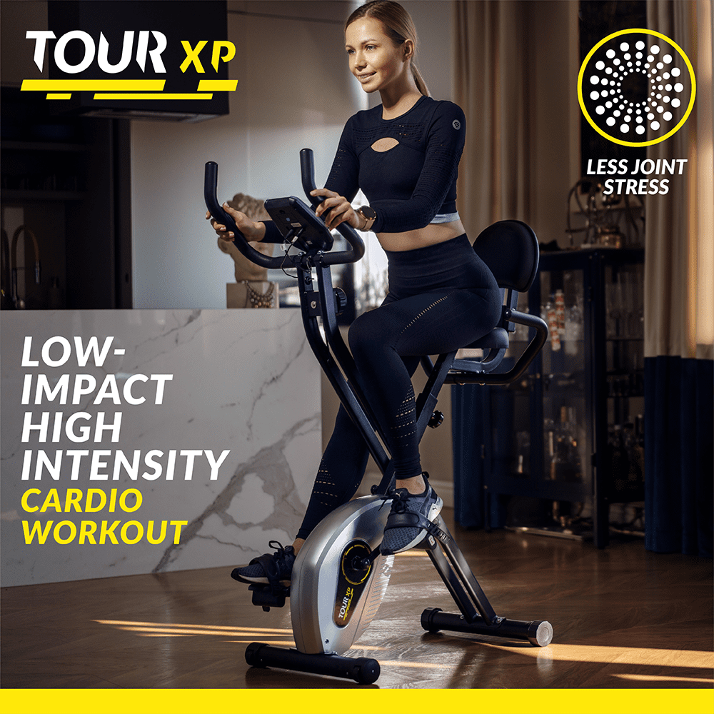 Bluefin Fitness Tour XP Exercise Bike | Home Gym Equipment | Heavy-Duty  Steel Frame | Foldable Design | 8 x Resistance Levels | Heart Rate Sensors  | Kinomap App Compatible | 5 Year Warranty | LCD – The Home Fitness Corp