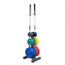 Load image into Gallery viewer, Body-Solid Olympic Plate Tree &amp; Bar Holder Storage Rack - The Home Fitness Corp
