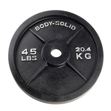 Load image into Gallery viewer, Cast Iron Olympic Weights 2.5lb., 5lb., 10lb., 25lb., 35lb., 45lb. and 100lb. plates - The Home Fitness Corp
