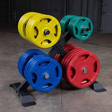 Load image into Gallery viewer, Color Rubber Grip Olympic Weights 2.5lb., 5lb., 10lb., 25lb., 35lb. and 45lb. weight plates - The Home Fitness Corp
