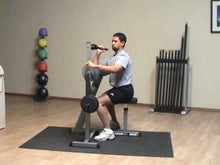 Load and play video in Gallery viewer, Body-Solid CAM Series Bicep Tricep Machine Seated Muscle Trainer