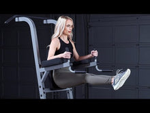 Load and play video in Gallery viewer, Body-Solid Vertical Knee Raise and Pull Up Tower Abdominal Back Trainer