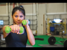 Load and play video in Gallery viewer, Body-Solid Tools 1-15lb. Colored Vinyl Dumbbells Individual Weights