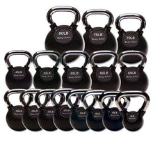 Load image into Gallery viewer, Premium Kettlebell Sets with Chrome Handles 5-80 Pounds - The Home Fitness Corp