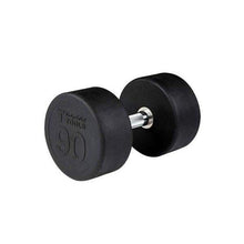 Load image into Gallery viewer, Premium Round Rubber Dumbbells 5 to 100 Pounds individual Weights - The Home Fitness Corp