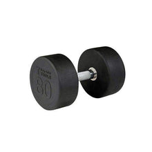 Load image into Gallery viewer, Premium Round Rubber Dumbbells 5 to 100 Pounds individual Weights - The Home Fitness Corp