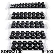 Load image into Gallery viewer, Rubber Coated Hex Dumbbell Sets Weight Set 5lbs to 120lbs - The Home Fitness Corp
