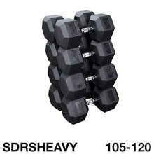 Load image into Gallery viewer, Rubber Coated Hex Dumbbell Sets Weight Set 5lbs to 120lbs - The Home Fitness Corp
