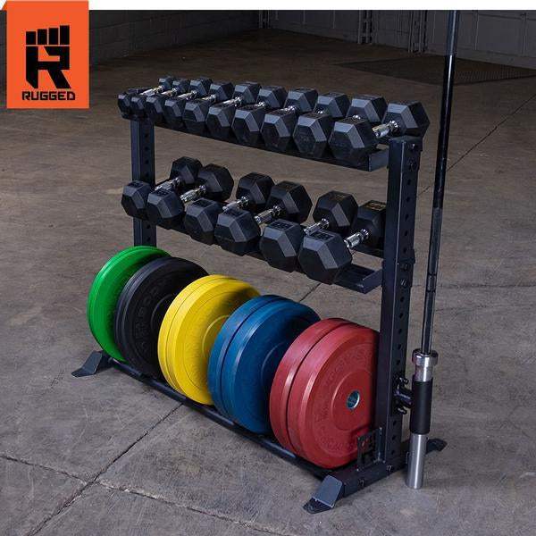 Rugged Combination Weight Plate Dumbbell Storage Rack – The Home