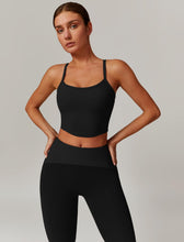 Load image into Gallery viewer, AGYMNX Workout Sets for Women 2 Piece High Waisted Seamless Butt Lifting Leggings Gym Yoga Outfit Stretchy Sports Bra Sets Black
