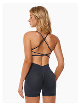 Load image into Gallery viewer, ABOCIW Women Seamless 2 Piece Workout Sets Cross Back Strappy Sports Bra V Back Scrunch Butt Lifting High Waist Booty Shorts Outfits Dark Green
