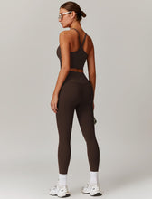 Load image into Gallery viewer, AGYMNX Workout Sets for Women 2 Piece High Waisted Seamless Butt Lifting Leggings Gym Yoga Outfit Stretchy Sports Bra Sets Coffee
