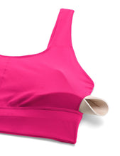 Load image into Gallery viewer, CRZ YOGA Butterluxe Womens U Back Sports Bra - Scoop Neck Padded Low Impact Yoga Clothes Workout Crop Top with Built in Pads Granita Pink
