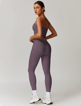 Load image into Gallery viewer, Womens Workout Sets Two Piece Seamless Stretch Cross Back Tank Top Matching Tummy Control High Waist Leggings Set 2 Piece For Women Gym Yoga Active Wear Outfits Athletic Work Out Clothes Purple
