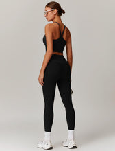 Load image into Gallery viewer, AGYMNX Workout Sets for Women 2 Piece High Waisted Seamless Butt Lifting Leggings Gym Yoga Outfit Stretchy Sports Bra Sets Black
