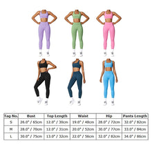 Load image into Gallery viewer, ABOCIW Seamless Cross Back Sports Bra for Women V Back Scrunch Lifting High Waist Leggings 2 Piece Workout Sets for Women Y-Green

