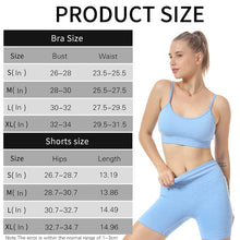 Load image into Gallery viewer, Women Seamless Yoga Set 2 Piece Workout Sport Bra with High Waist Shorts Legging Outfit Tracksuit.JNINTH (Yellow)

