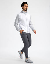 Load image into Gallery viewer, Pudolla Men&#39;s Lightweight Jogger Pants Workout Running Tapered Joggers for Men with Zipper Pockets for Athletic Travel Casual(Dark Grey)
