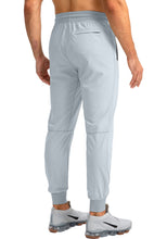 Load image into Gallery viewer, Pudolla Men&#39;s Lightweight Jogger Pants Workout Running Tapered Joggers for Men with Zipper Pockets for Athletic Travel Casual(Light Grey)
