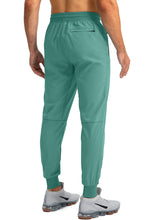Load image into Gallery viewer, Pudolla Men's Lightweight Tapered Jogger Pants with Zip Pockets – Quick-Dry Athletic Running Joggers in Tea Green
