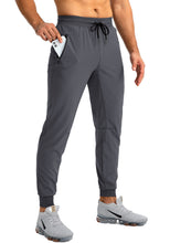 Load image into Gallery viewer, Pudolla Men&#39;s Lightweight Jogger Pants Workout Running Tapered Joggers for Men with Zipper Pockets for Athletic Travel Casual(Dark Grey)
