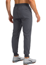 Load image into Gallery viewer, Pudolla Men&#39;s Lightweight Jogger Pants Workout Running Tapered Joggers for Men with Zipper Pockets for Athletic Travel Casual(Dark Grey)
