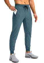 Load image into Gallery viewer, Pudolla Men&#39;s Lightweight Jogger Pants Workout Running Tapered Joggers for Men with Zipper Pockets for Athletic Travel Casual(Blue Purple)
